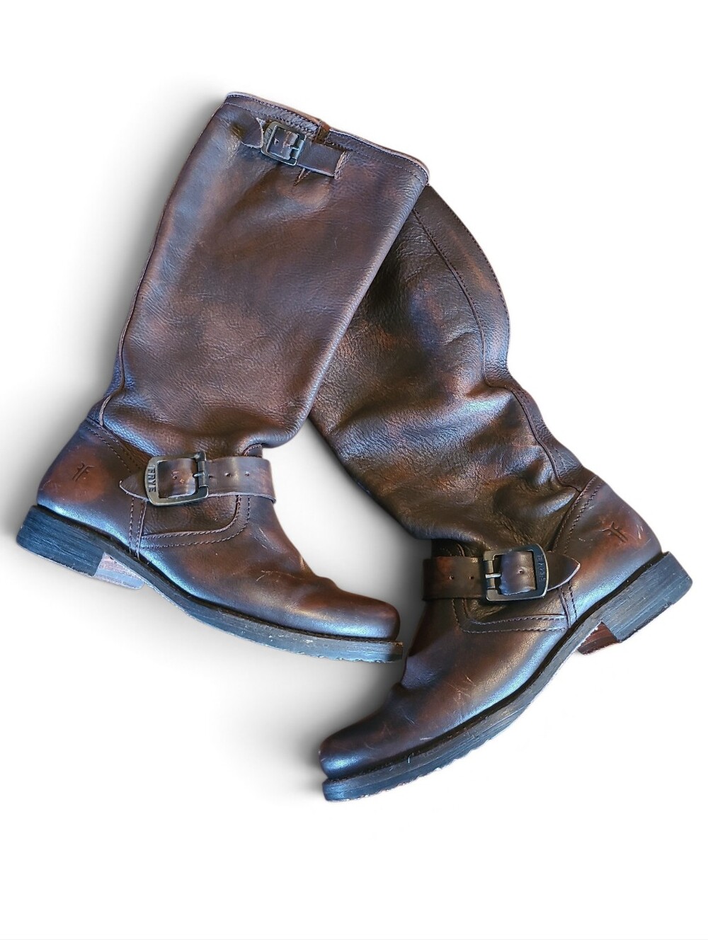 Women's Frye Veronica Slouch Tall Leather Boots Antique Brown 7.5